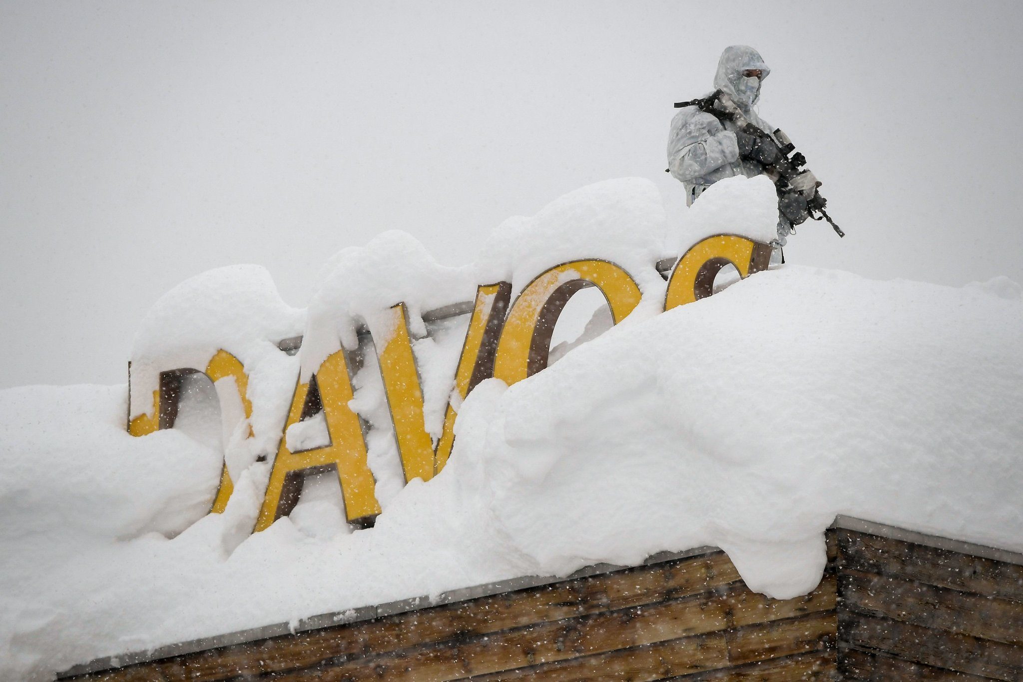 Heavy snow in Davos
