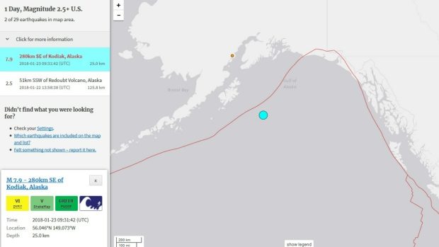 Click to enlarge Alaska earthquake