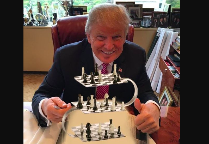 Click to enlarge Trump playing 3D chess