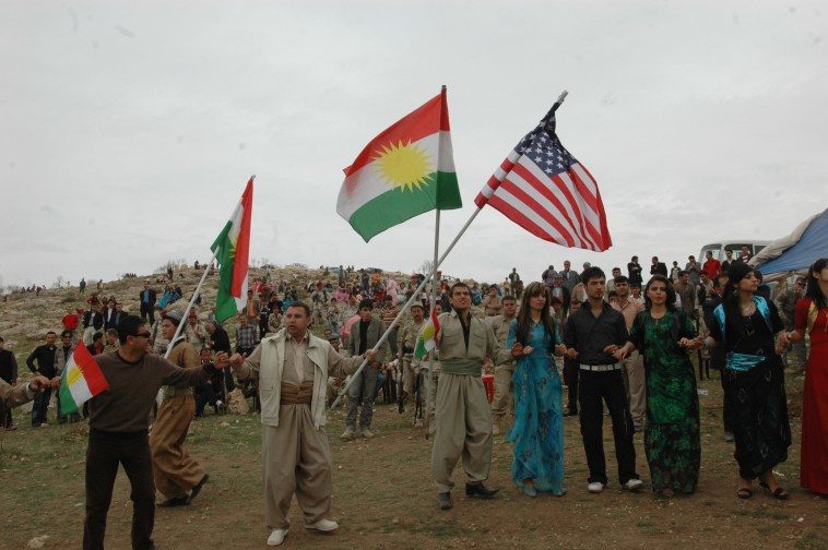kurds citizens US Kurd flags