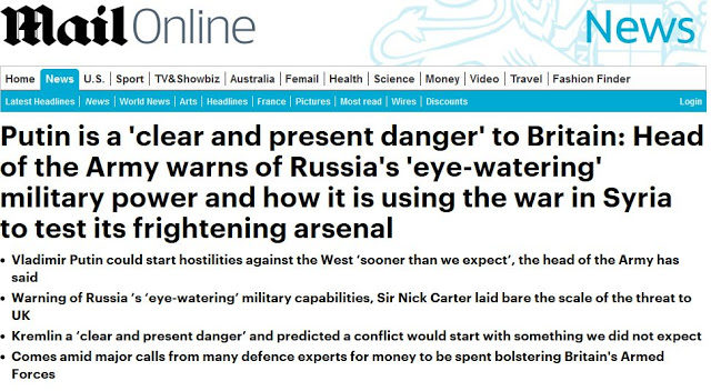 Click to enlarge Daily Mail Russia threat