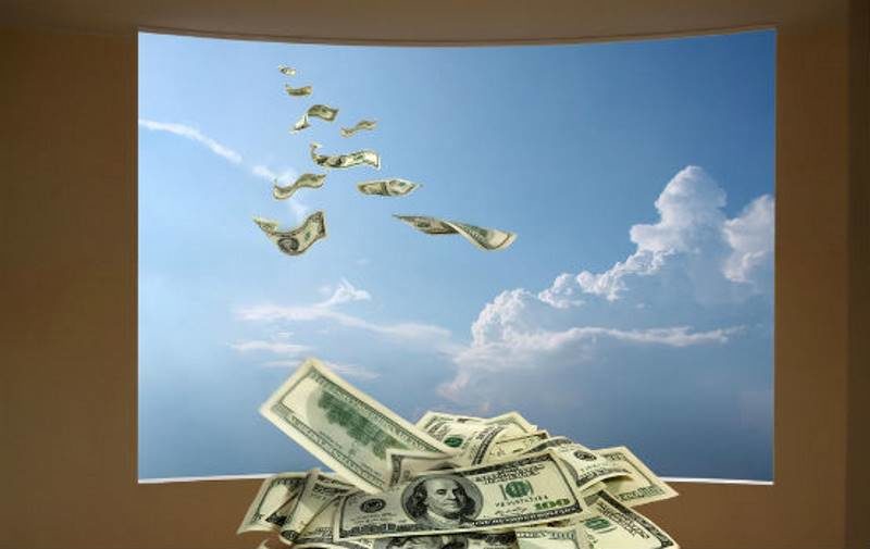 raining money cash