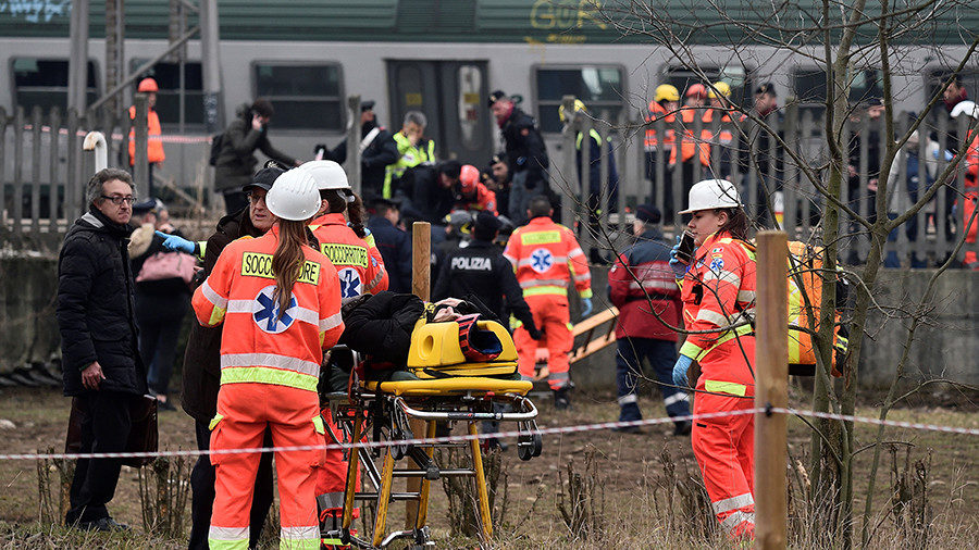 Rescue workers and police officers
