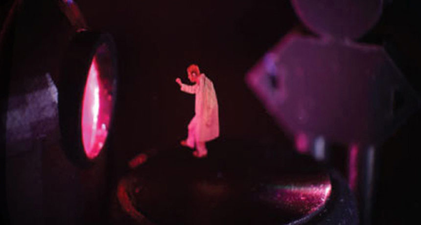 3-D laser images, star wars holograms