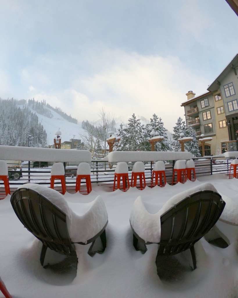 Click to enlarge The conditions at Squaw Alpine on Thursday, January 25th, 2018. Many resorts reported up to a foot of snow in the Sierras.
