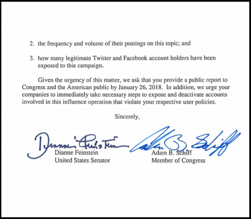 Click to enlarge facebook twitter letter russian trolls