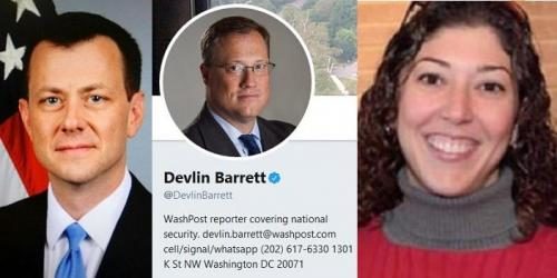 Peter Strzok, Lisa Page and Devlin Barrett