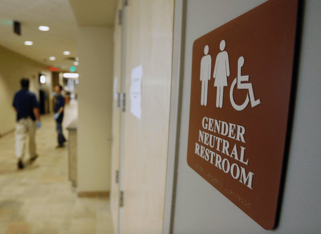 Click to enlarge transgender gender neutral restroom