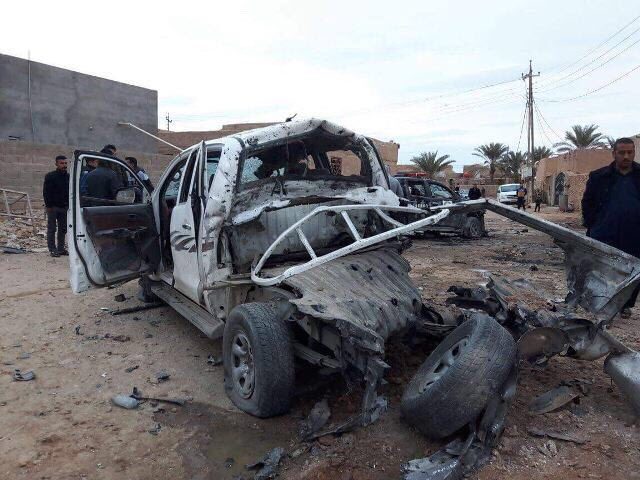 The convoy of Iraqi security forces attacked by US helicopters