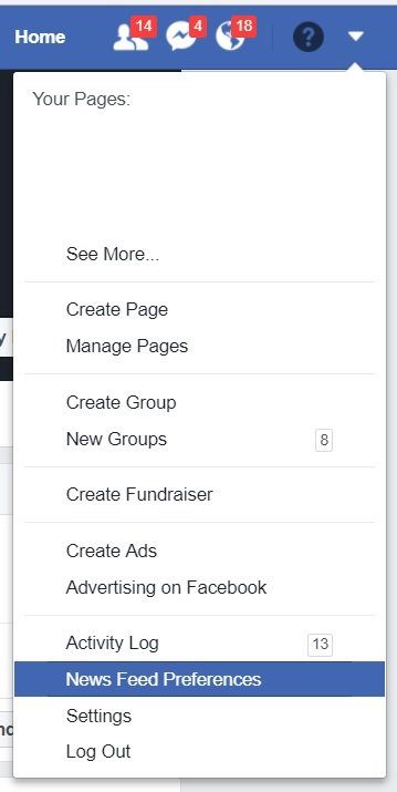 facebook feed settings screenshot 1