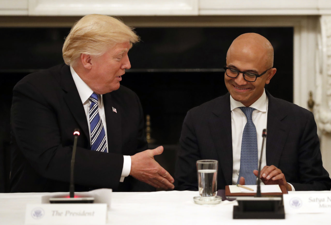 Click to enlarge Donald Trump Satya Nadella Microsoft