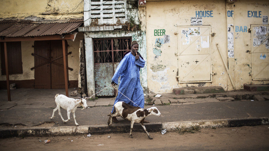 man with goats