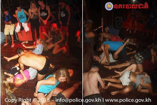 Click to enlarge 5 Britons charged over 'pornographic dancing' in bar drinks competition in Cambodia