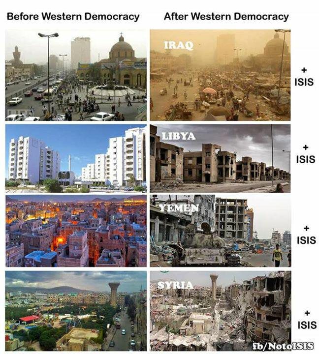 US democracy intervention iraq syria yemen libya