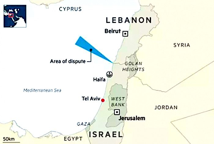 Map Israel Mediterranean