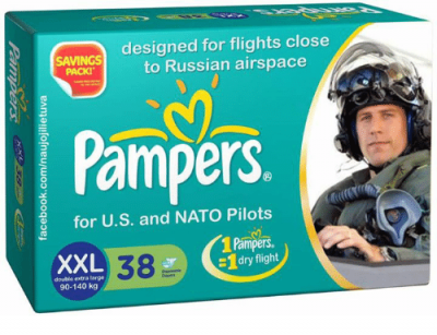pampers diapers for those flying into russian airspace nato US