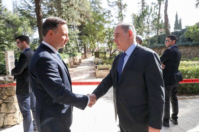 Polish President Andrzej Duda Israeli Prime Minister Benjamin Netanyahu
