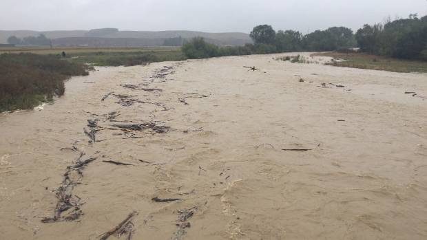 Click to enlarge The super-sized Waikaia River as at 5pm on Thursday, February 1.