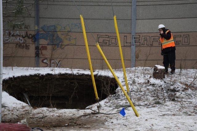 Sinkhole in Toronto, Canada