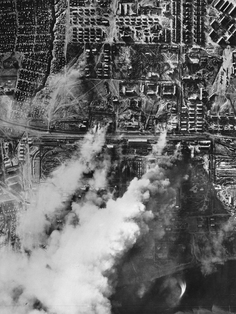 The German Wehrmacht perfoms an air strike on Stalingrad