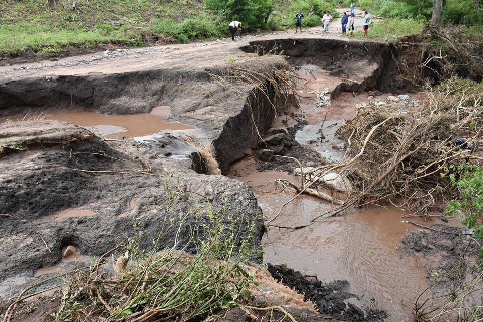 Flood damaged roads in Yacuiba, Bolivia, January 2018