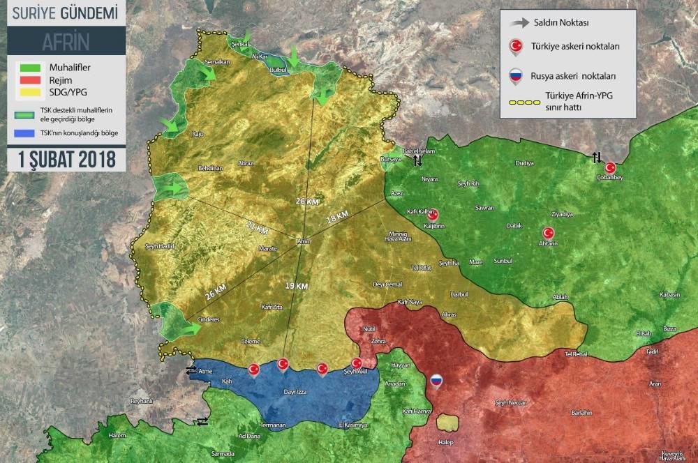 Syrian Afrin Turkey battle situation