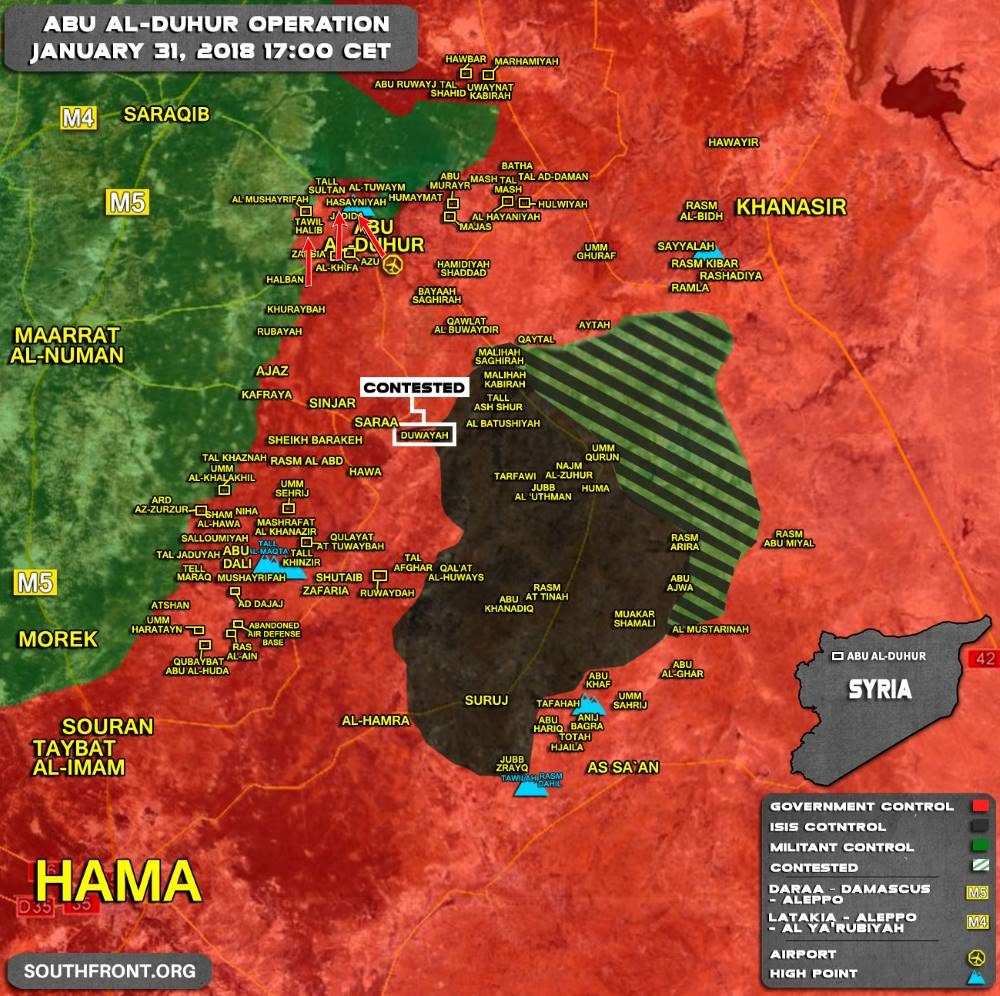 Click to enlarge Syria Abu Al-Duhur ISIS pocket