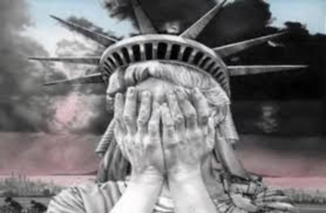 sad statue liberty