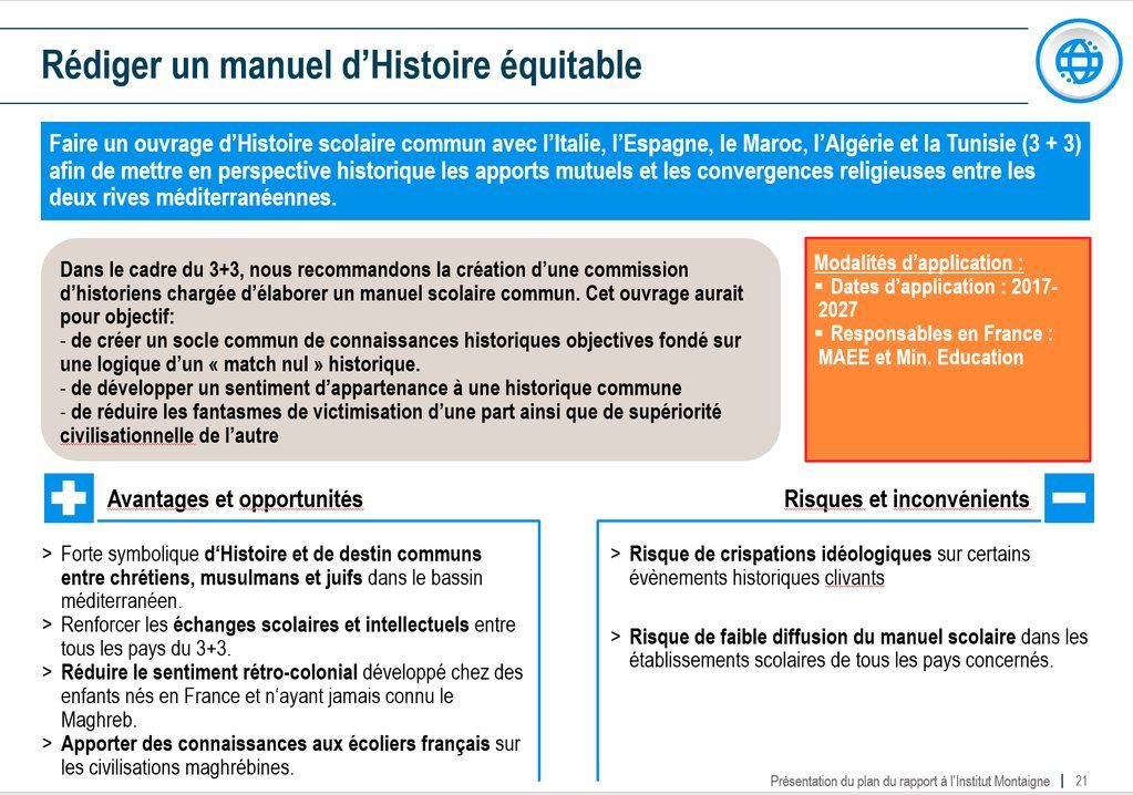 first page macron islamisation power point