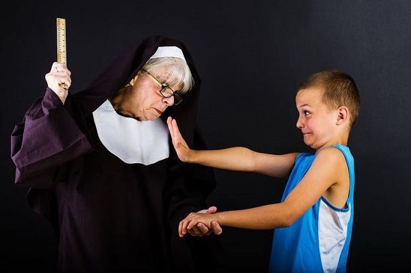 nun beating boy