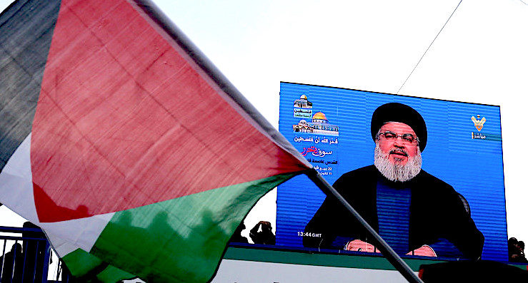 Click to enlarge Hezbollah leader screen