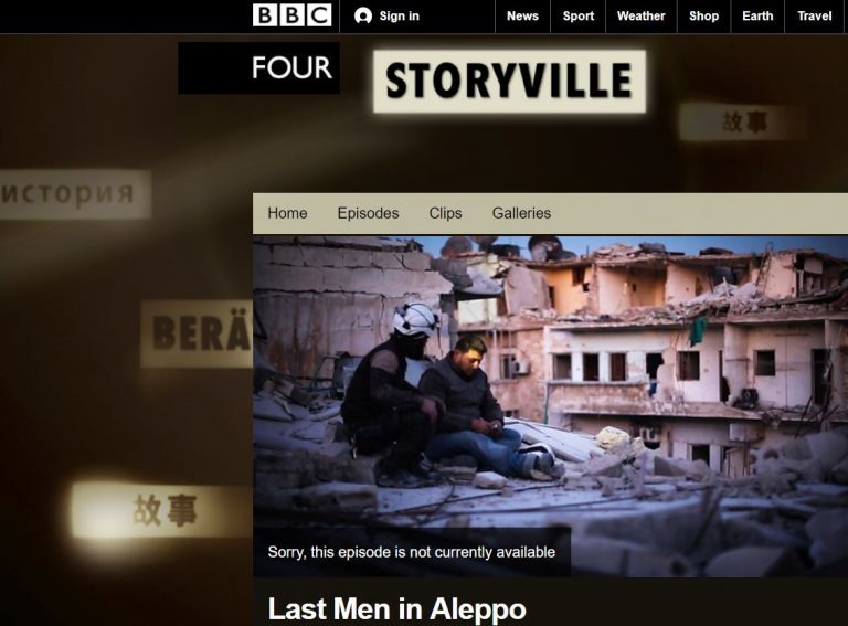 Click to enlarge BBC last men in Aleppo, BBC white helmets