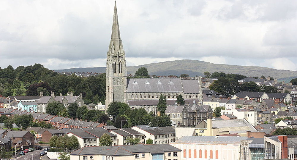 Click to enlarge CC BY-SA 3.0 / Ardfern / St Eugene's Cathedral, Francis Street, Derry, County Londonderry, Northern Ireland