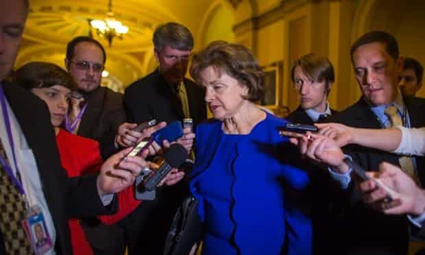 Dianne Feinstein speaks to the media