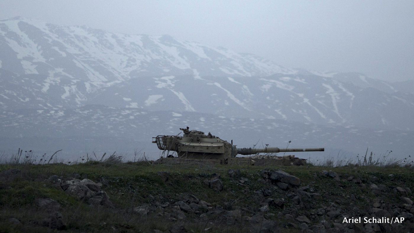Israeli tank Golan Heights border Syria