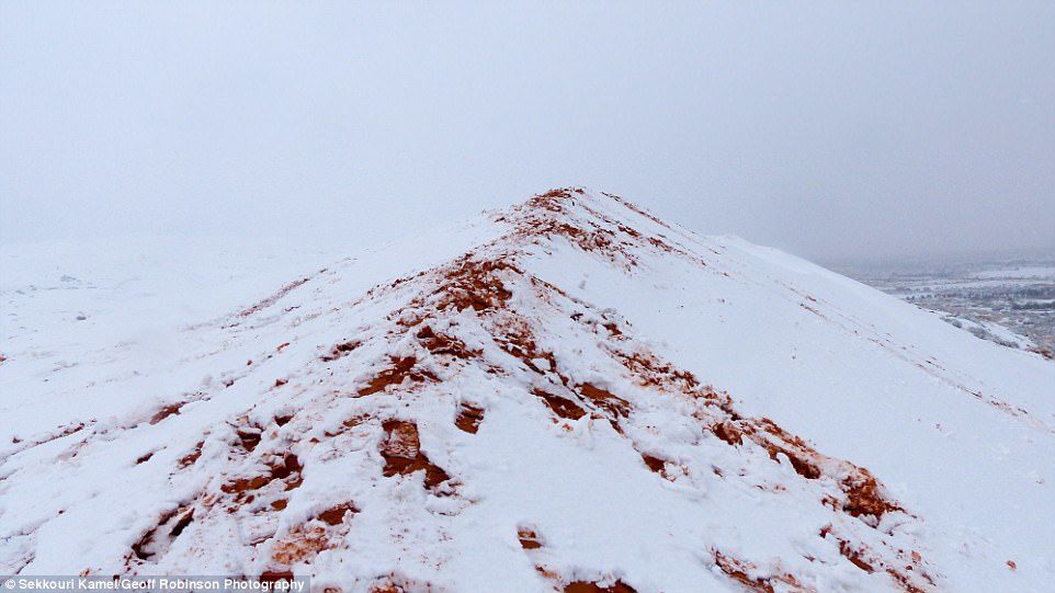 Click to enlarge Snow covered the town of Ain Sefra in Algeria - the second time in just a few weeks