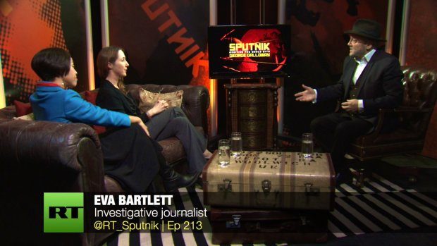 Click to enlarge Eva Barlett on Sputnik Orbiting the World