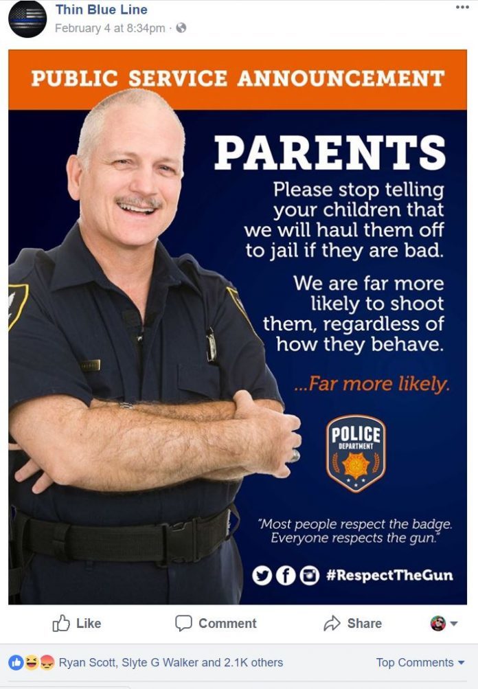 Thin blue line post