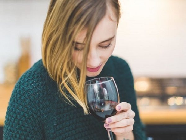 Click to enlarge lady glass of wine