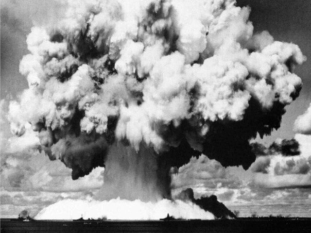 Click to enlarge Nuclear mushroom over Bikini atoll