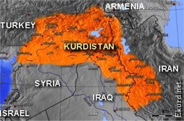 Click to enlarge Map of greater Kurdistan