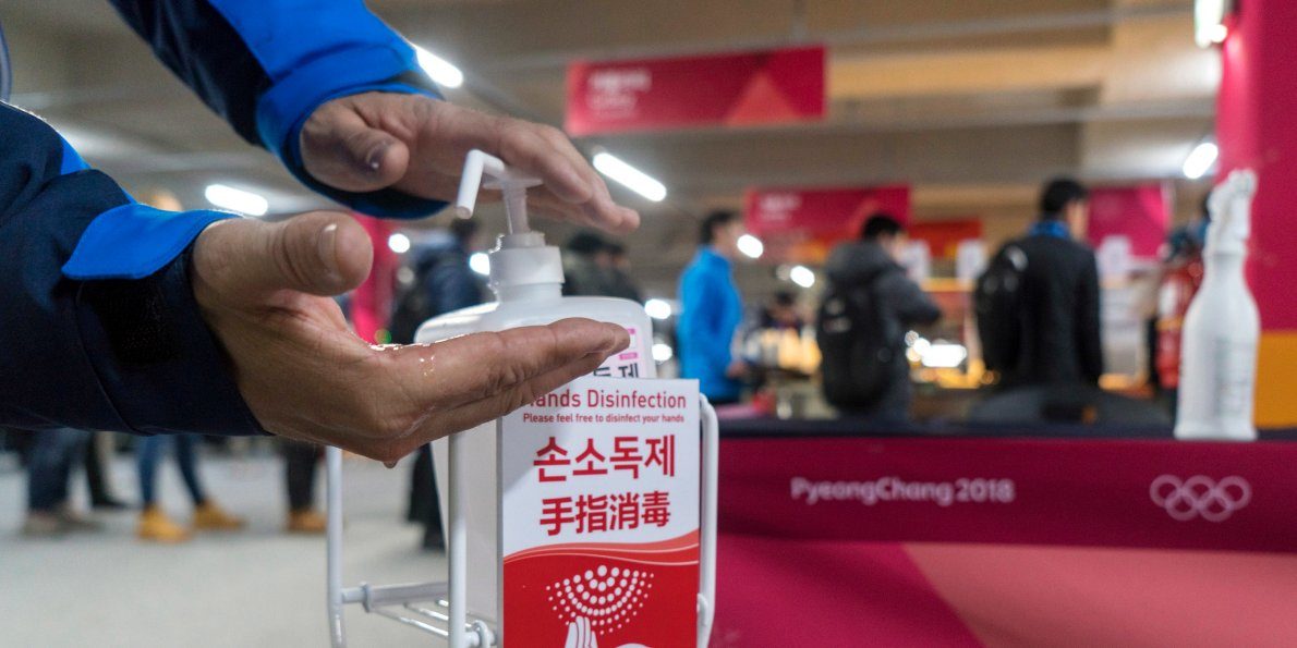 hand sanitizer olympics South Korea