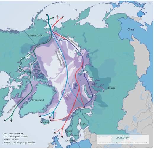 Click to enlarge shipping lanes arctic