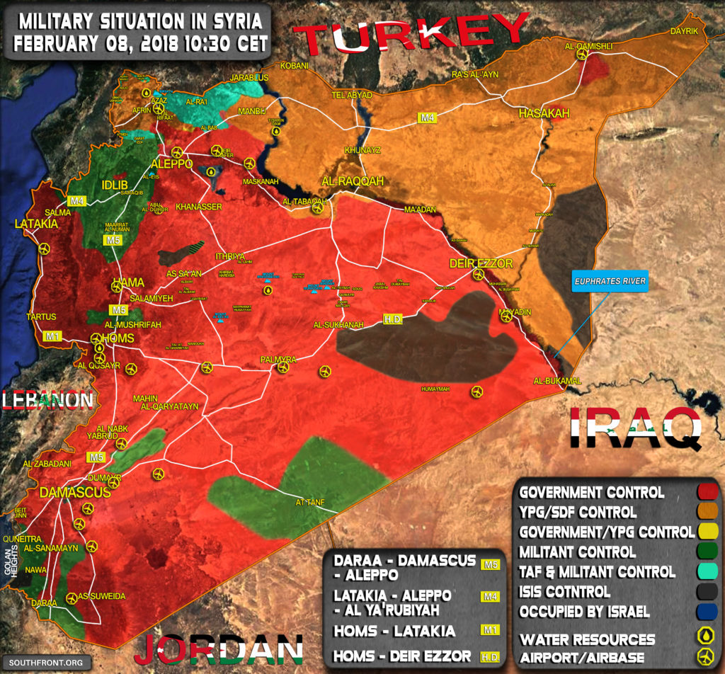 military map war syria february 2018
