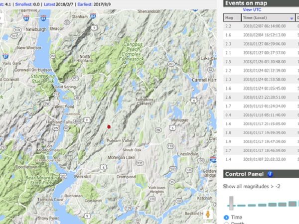 Click to enlarge Earthquake in NY State