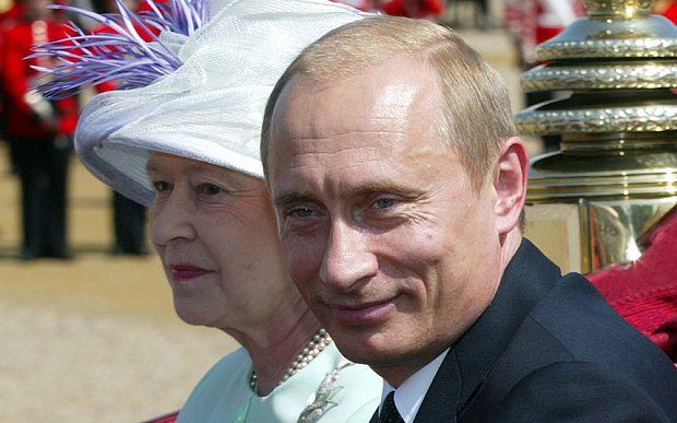 Russian President Vladimir Putin with Queen Elizabeth II