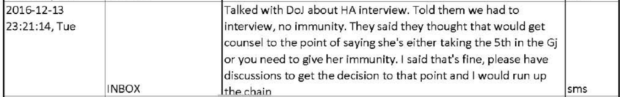 Click to enlarge Peter Strzok text message Lisa Page Huma Abedin