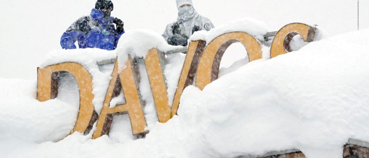 Click to enlarge Snipers hold their position on the roof of a hotel during the World Economic Forum (WEF) annual meeting in the Swiss Alps resort of Davos, Switzerland January 22, 2018