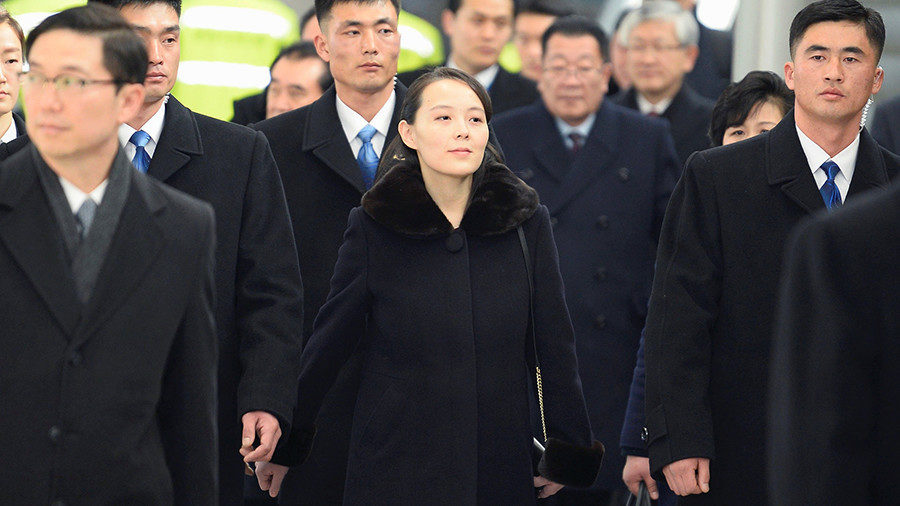 Click to enlarge North Korea's leader Kim Jong Un's younger sister Kim Yo Jong arrives at Incheon International Airport, South Korea