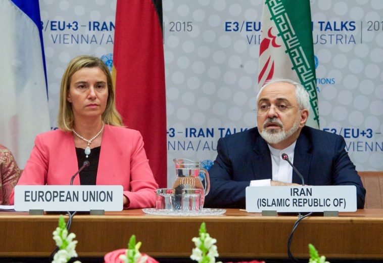 Click to enlarge EU Foreign Policy Chief Federica Mogherini and Iranian Foreign Minister Javad Zarif